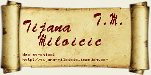 Tijana Miloičić vizit kartica